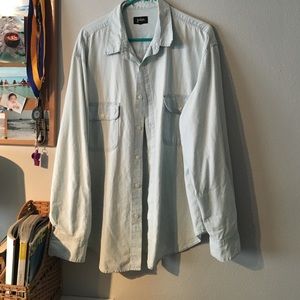 Oversized light Jean button up shirt