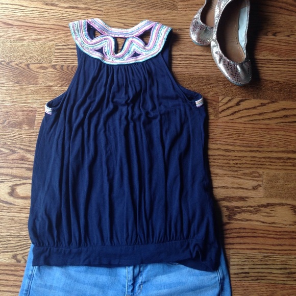 FLASH SALE Anthro C Keer Banded Bottom Top sz S - Picture 3 of 4