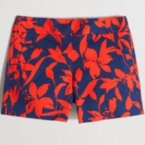 J. Crew hibiscus floral chino shorts