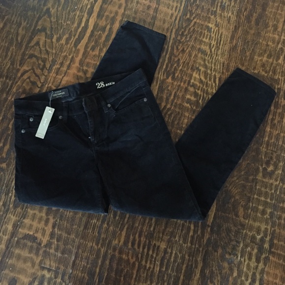 J Crew toothpick ankle pant, velvet