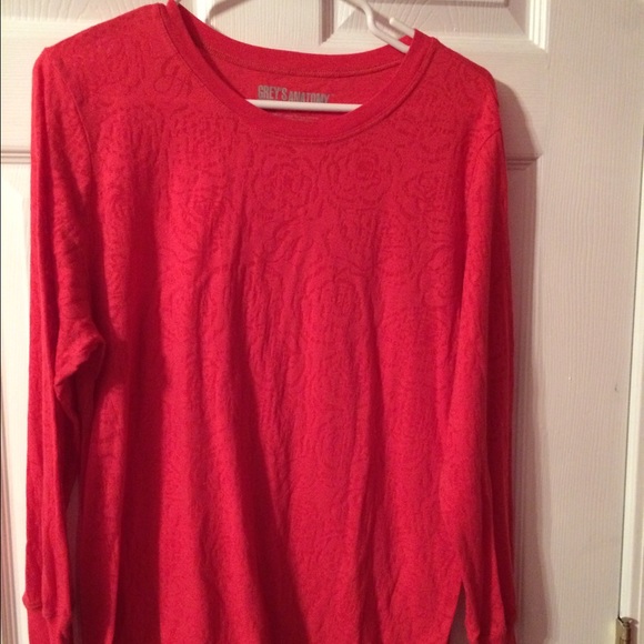 Grey's Anatomy coral long sleeve shirt