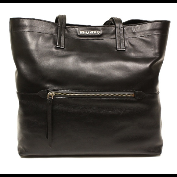 SOLD! Miu Miu Black Leather Tote Bag -NWT