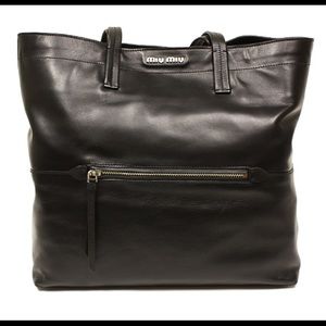 SOLD! Miu Miu Black Leather Tote Bag -NWT