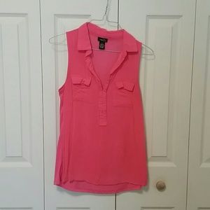 Hot Pink collared blouse