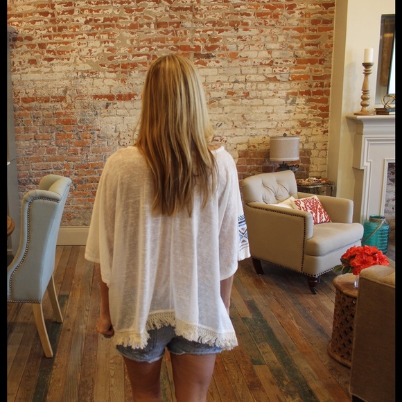 Aztec fringe poncho style top - Picture 3 of 3