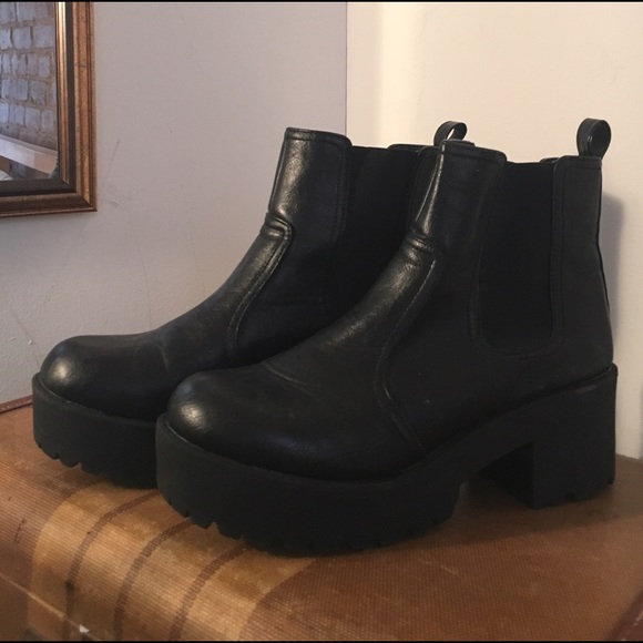 Leather Platform Boots