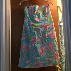 Lilly Pulitzer strapless dress (SMALL stain!)