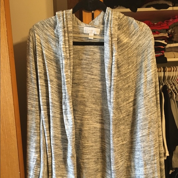 Long cardigan hoodie space grey and white