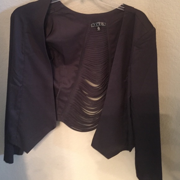 Black blazer slits down the back