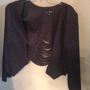 Black blazer slits down the back