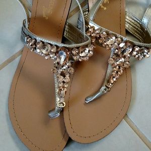 Gold Jeweled Sandals