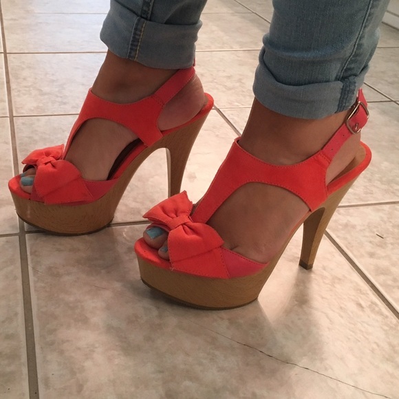 Coral colored Charlotte Russe heels