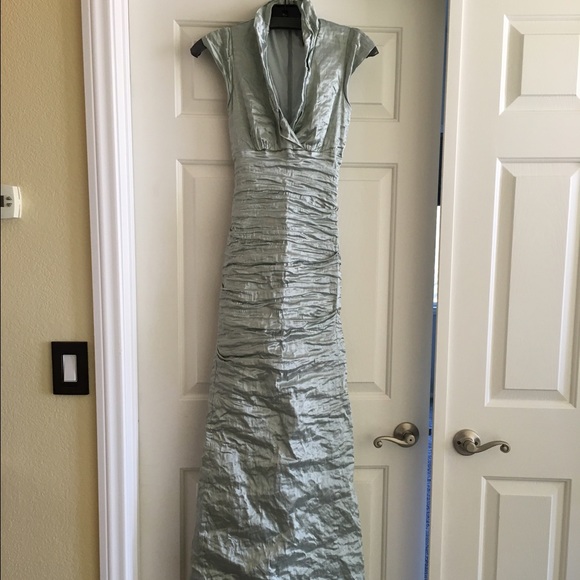 Nicole Miller sea foam long gown.