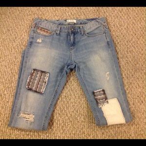 Free People Patchwork Jeans