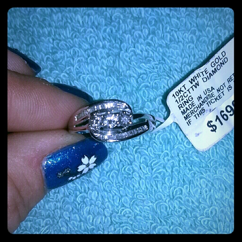 $1,699 10k White Gold 1/2 carat engagement ring