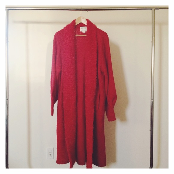 ❗️LAST CHANCE❗️Vintage Red Knit Robe/Long Sweater