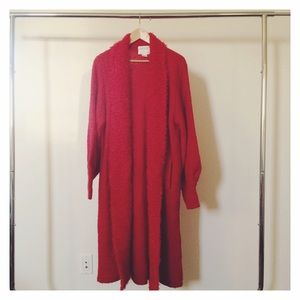 Vintage Red Knit Robe/Long Sweater Vintage Red Knit Robe/Long Sweater