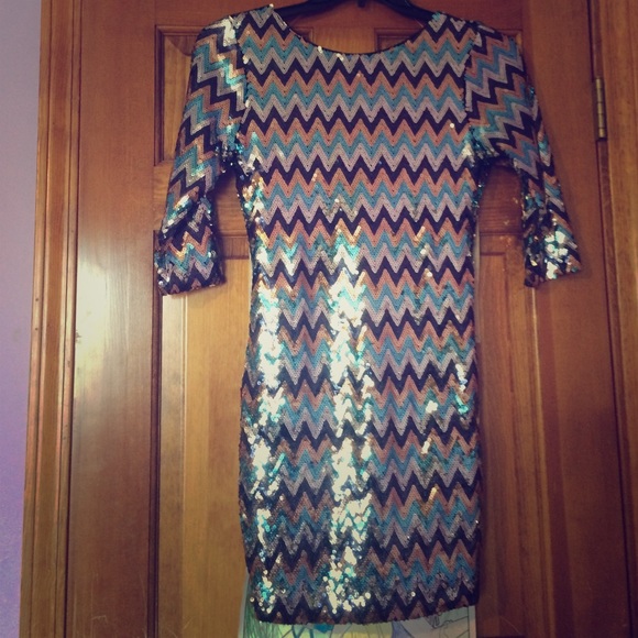 Sparkly Aztec print dress