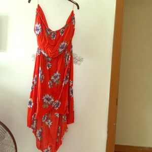 🎉Lowest Price🎉🎉Orange flowered strapless dress
