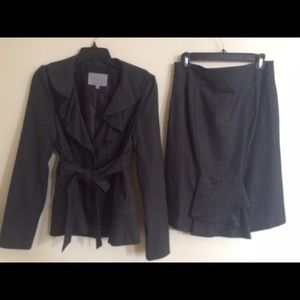 Classiques Entier Skirt Suit Set (Charcoal Grey)