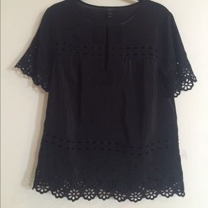 Sheer peekaboo top with eyelet details