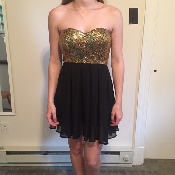 Black and gold dress