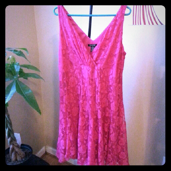 Pink lace dress