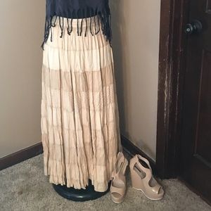 Sacred Threads cream maxi skirt size small