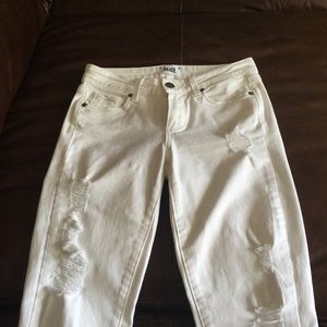 Paige Jeans, White, distressed denim