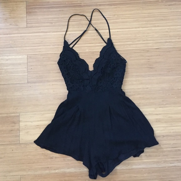 Lily's Star Spangled black backless romper