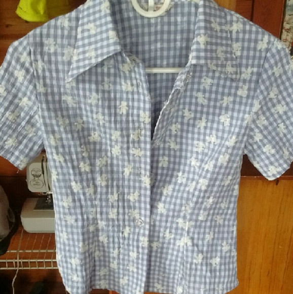 Teddy bear perriwinkle button up for pastel goth