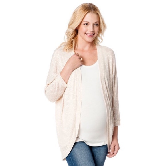 SOLD Maternity Sz M L Oh baby Cream Shrug - Picture 4 of 4