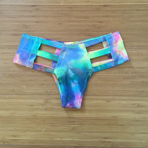 Oceanmoon tie dye cut out rave bottoms edc