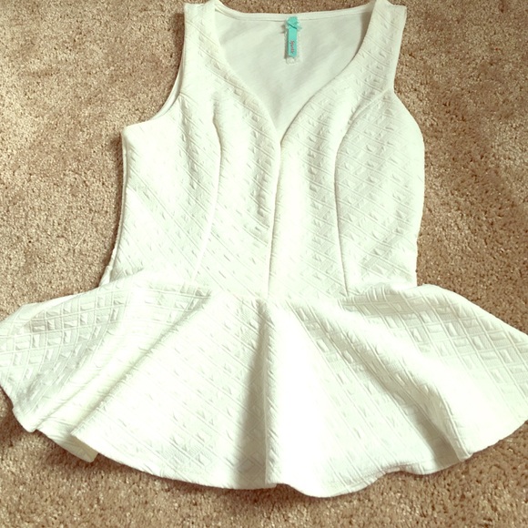 Like New White Peplum Top