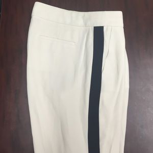 J. Crew cream trousers with stripe- so classy!