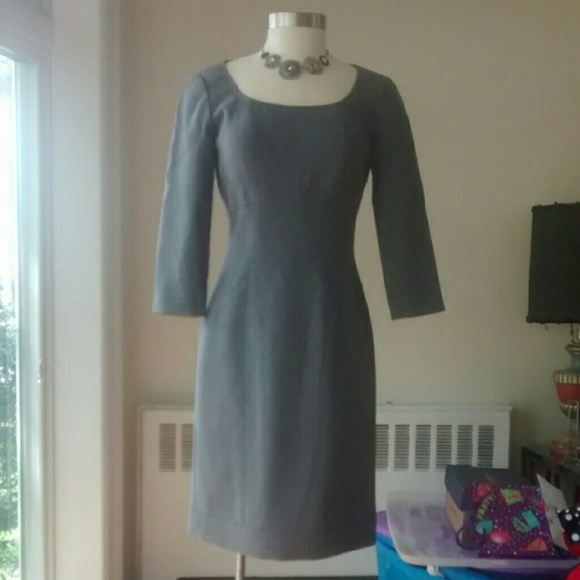 Grey Knitted Lined Tahari Dress