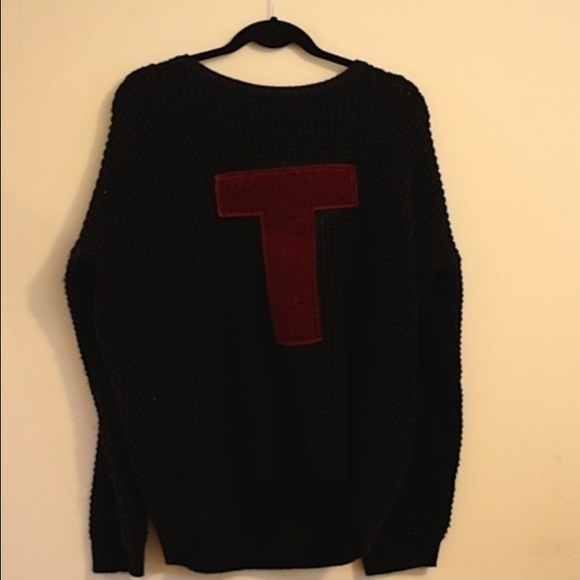 Topshop Navy Waffle knit Sweater