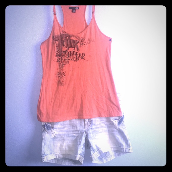 ***Sold***Fox tank top and Hydraulic shorts outfit