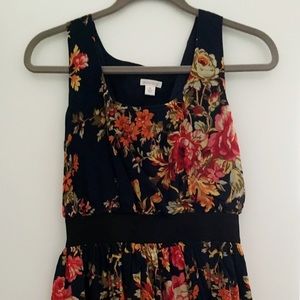 Navy Floral Dress