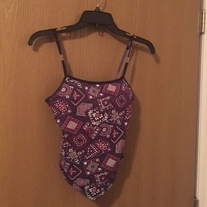 Crop tank with built in bra.