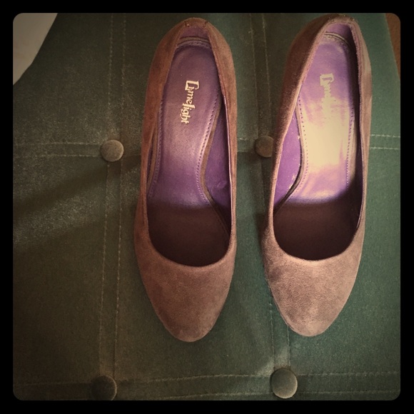 Limelight gray suede like heels