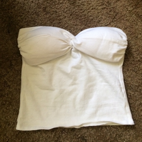 White Strapless Top