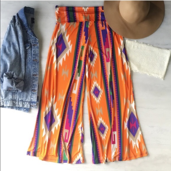 Plus Size Aztec Palazzo Pants - Picture 2 of 4