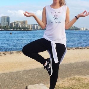 Hibiskiss Clothing Tops - Talk to the Hamsa Muscle Tank Hibiskiss Clothing Tops - Talk to the Hamsa Muscle Tank