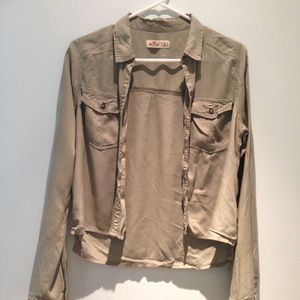 Olive green button up