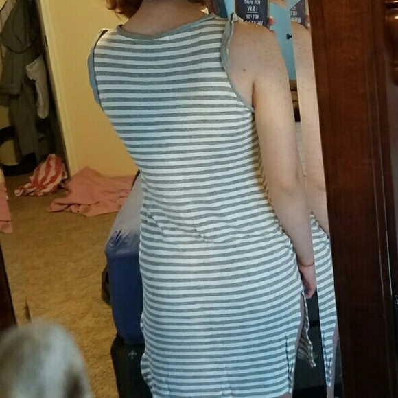 Grey and white striped dress - Picture 3 of 3