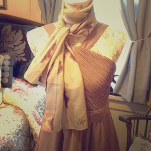💠VINTAGE💠Silk Blend Mocha Tan Scarf