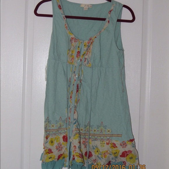 FLORAL SPRING DRESS IN TEAL - Picture 1 of 1