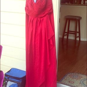 David's Bridal Long Bridesmaid Dress Size 16 Apple