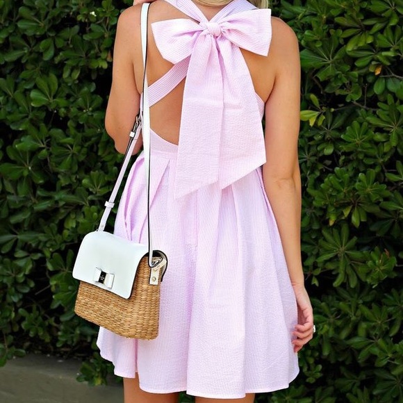 Lauren James Pink Seersucker Dress